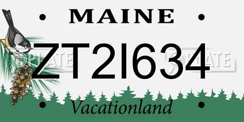ZT2I634 Maine License Plate