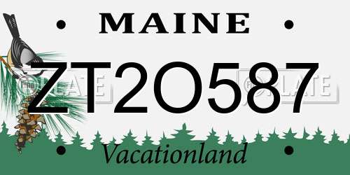 ZT2O587 Maine License Plate