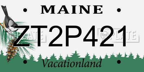 ZT2P421 Maine License Plate