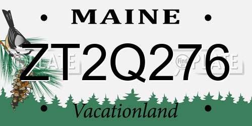 ZT2Q276 Maine License Plate