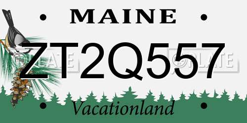 ZT2Q557 Maine License Plate