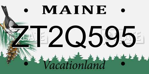 ZT2Q595 Maine License Plate
