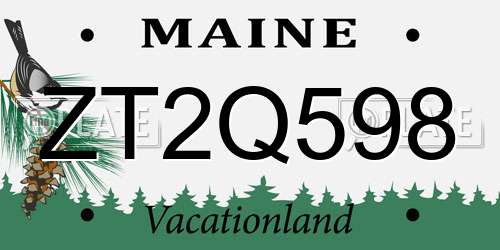 ZT2Q598 Maine License Plate