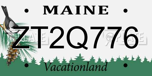 ZT2Q776 Maine License Plate