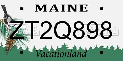 ZT2Q898 Maine License Plate