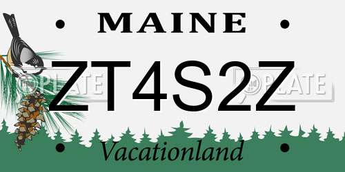 ZT4S2Z Maine License Plate