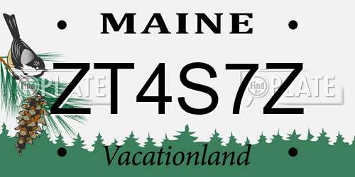 ZT4S7Z Maine License Plate