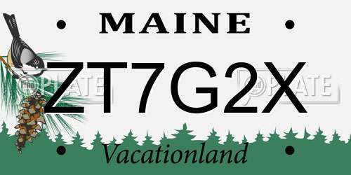 ZT7G2X Maine License Plate