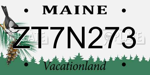 ZT7N273 Maine License Plate