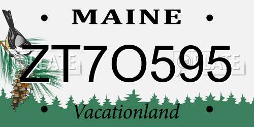 ZT7O595 Maine License Plate