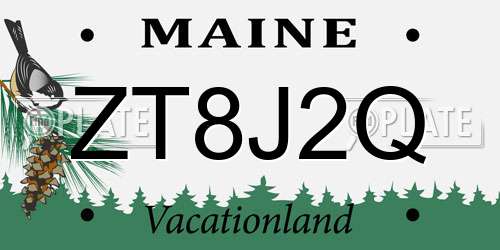 ZT8J2Q Maine License Plate
