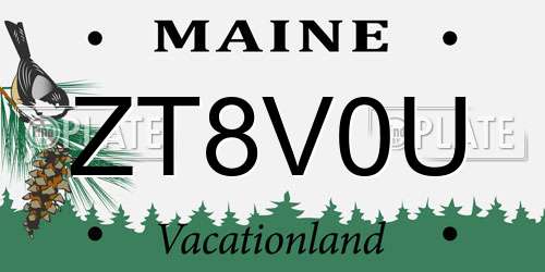 ZT8V0U Maine License Plate