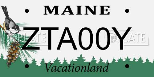 ZTA00Y Maine License Plate