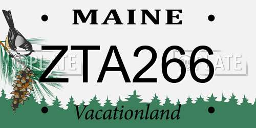 ZTA266 Maine License Plate