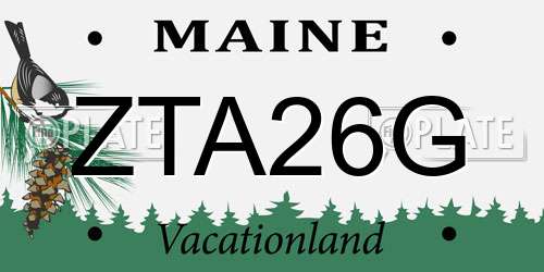 ZTA26G Maine License Plate
