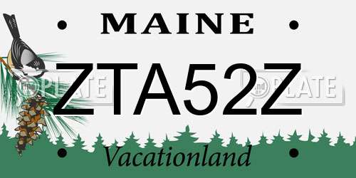ZTA52Z Maine License Plate