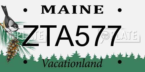 ZTA577 Maine License Plate