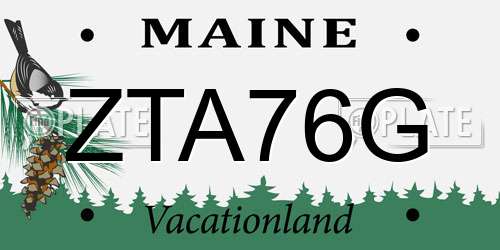 ZTA76G Maine License Plate