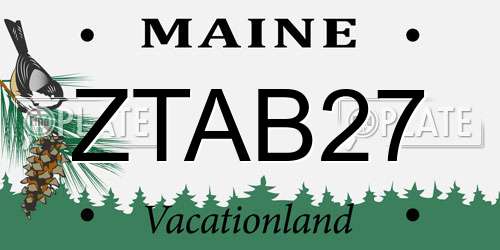 ZTAB27 Maine License Plate
