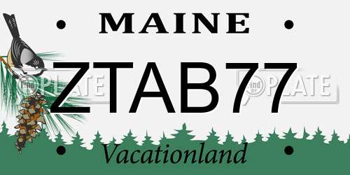 ZTAB77 Maine License Plate