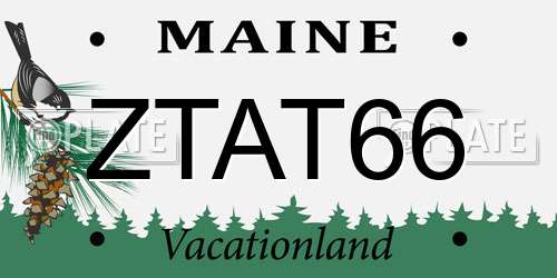 ZTAT66 Maine License Plate