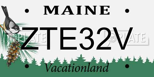 ZTE32V Maine License Plate