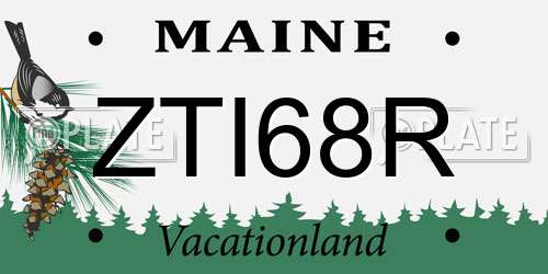 ZTI68R Maine License Plate