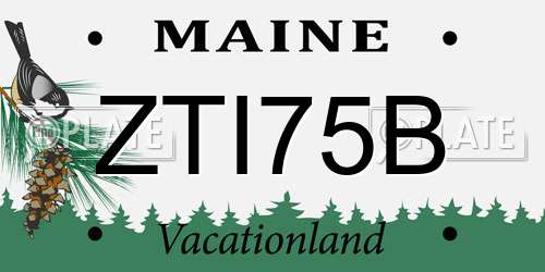 ZTI75B Maine License Plate