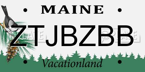 ZTJBZBB Maine License Plate