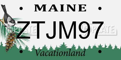 ZTJM97 Maine License Plate