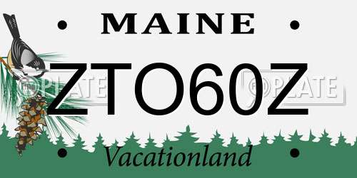 ZTO60Z Maine License Plate
