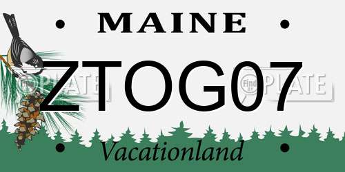 ZTOG07 Maine License Plate