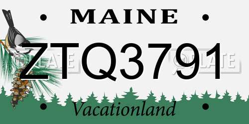 ZTQ3791 Maine License Plate