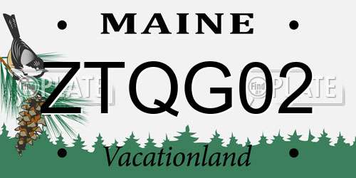 ZTQG02 Maine License Plate