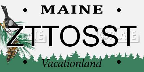 ZTTOSST Maine License Plate