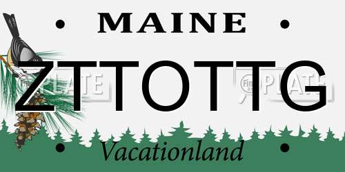 ZTTOTTG Maine License Plate