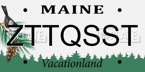 ZTTQSST Maine License Plate