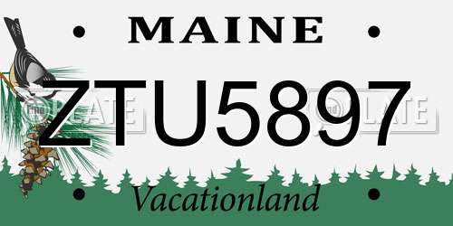 ZTU5897 Maine License Plate