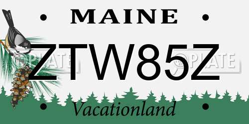 ZTW85Z Maine License Plate