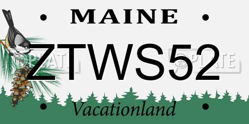 ZTWS52 Maine License Plate