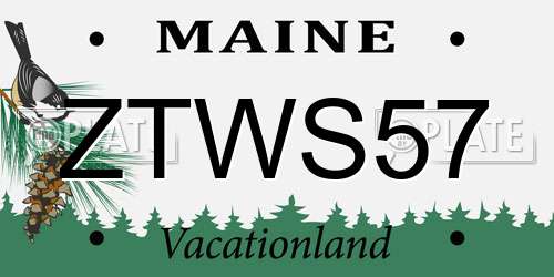 ZTWS57 Maine License Plate