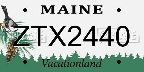 ZTX2440 Maine License Plate