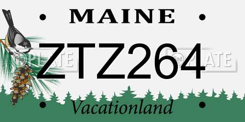 ZTZ264 Maine License Plate