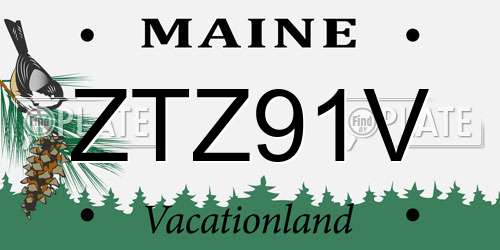 ZTZ91V Maine License Plate