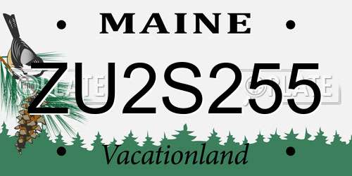 ZU2S255 Maine License Plate