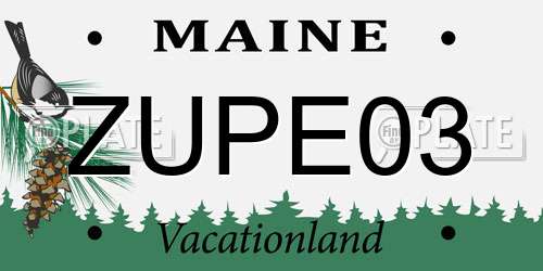 ZUPE03 Maine License Plate