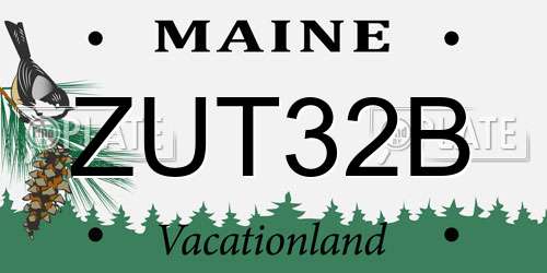 ZUT32B Maine License Plate