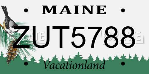ZUT5788 Maine License Plate