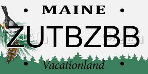 ZUTBZBB Maine License Plate