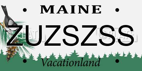 ZUZSZSS Maine License Plate